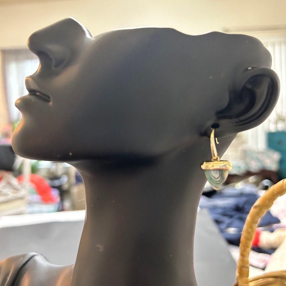 Elegant Gold and Green Hoop Earrings